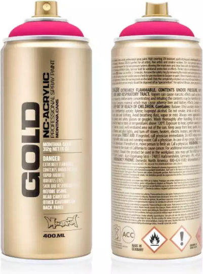 Montana Cans Spray Paint with Metallic Effect Gold Flash Yellow 400ml