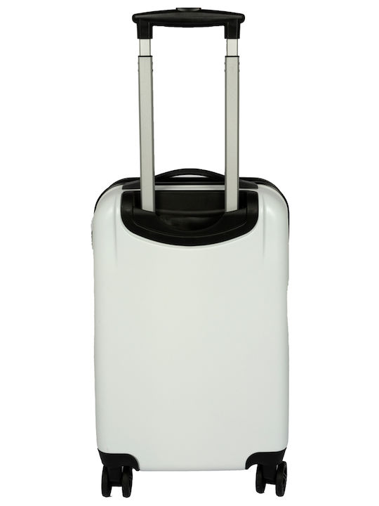 Disney Kids Cabin Hard White Black Suitcase With 4 Wheels Height 55cm