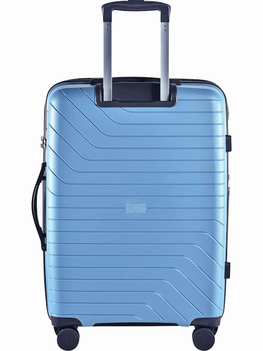 Lavor Medium Hard Light Blue Suitcase With 4 Wheels Height 66cm