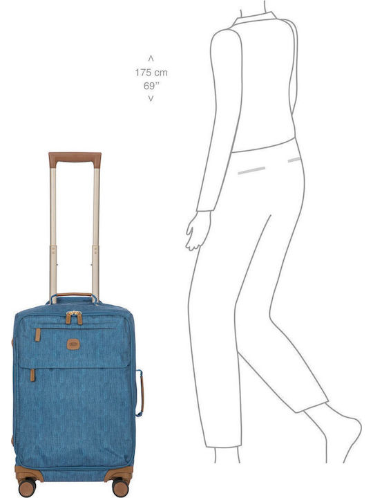 Bric's Milano X-travel Cabin Travel Suitcase Fabric Jeans with 4 Wheels Height 55cm