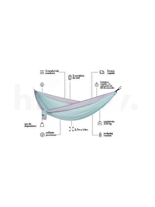 Hängematte Fallschirm Doppelter Stoff Hellblau 270x140cm