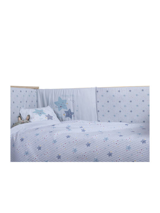 Nef-Nef Homeware Blanket Nursery Swaddling Blankets Explore The Universe Waffle Light Blue 80x110cm