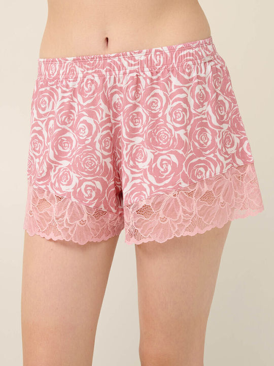 Vamp Winter Damen Pyjama-Shorts Pink blush