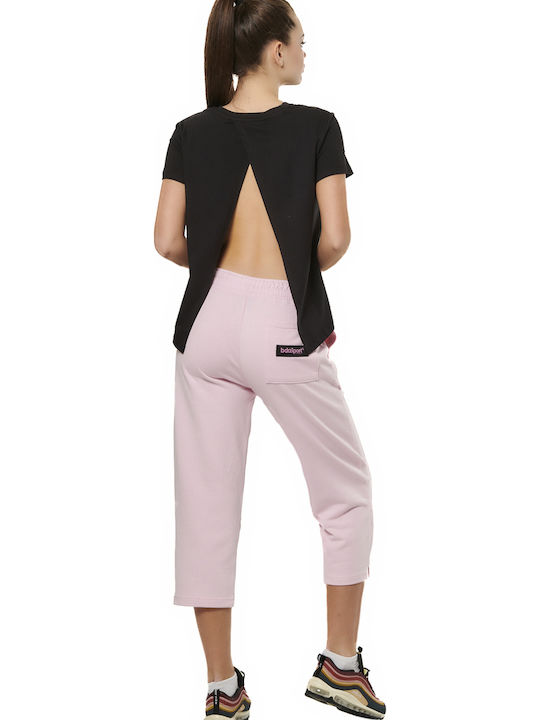 Damen Sportlich Oversized T-Shirt Schwarz