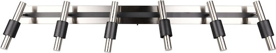 Trio Lighting Σποτ με 6 Φώτα σε Ασημί Χρώμα