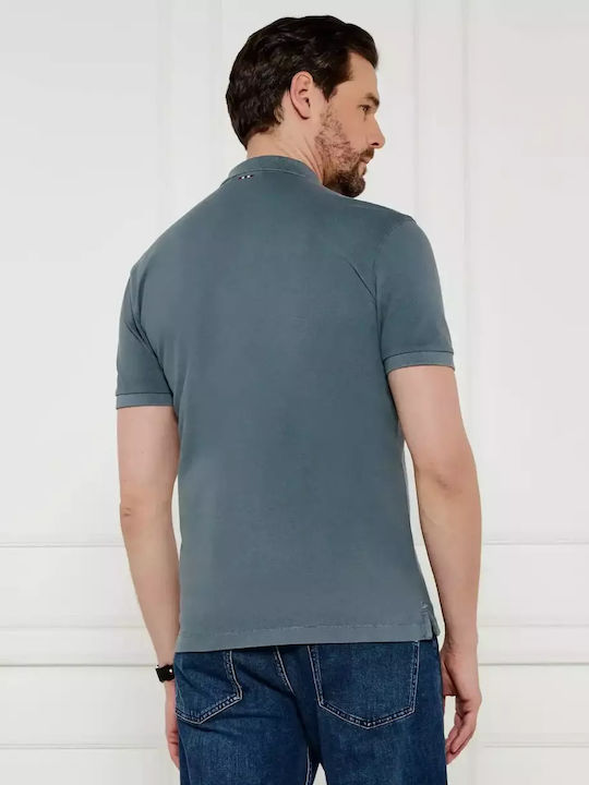 Elbas Polo Bluza Sport Tricou Cu Mânecă Scurtă Albastru Petrol