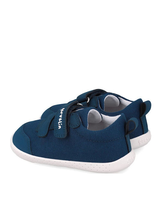 Παιδικά Sneakers Ανατομικά με Σκρατς Navy Μπλε