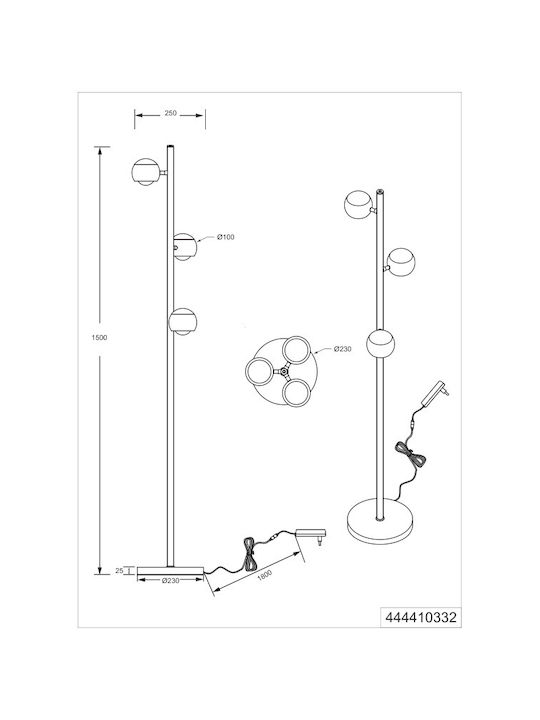 Trio Lighting LED Floor Lamp Black