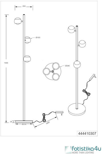 Trio Lighting Floor Lamp Silver