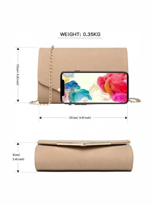 Leder Damenumschlag Beige