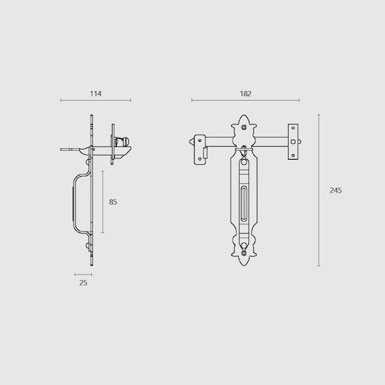 Zogometal Türverriegelung 244 Antik Nickel