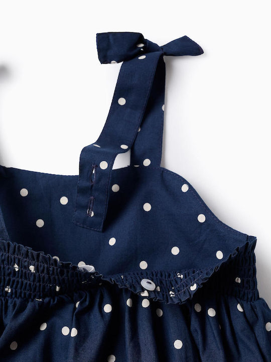 Children's Dress Polka Dot Dark Blue