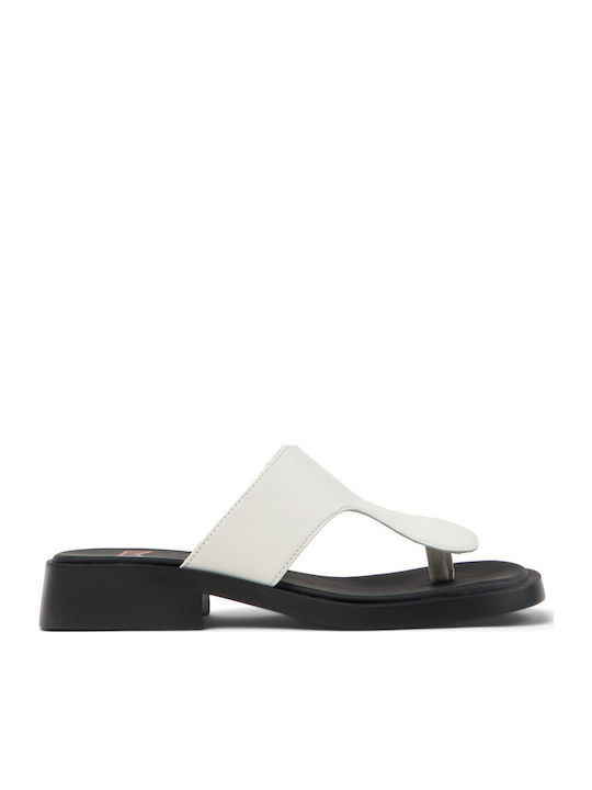 Dana Tws Leather Women's Flat Sandals in White Color