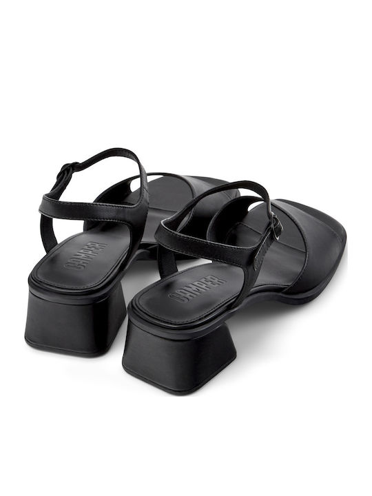 Sandale din Piele pentru Damă Negre