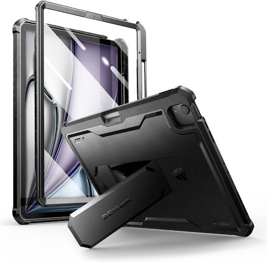 Удароустойчив калъф iPad 10.9 2022 10-то поколение Dexnor пълен корпус черен