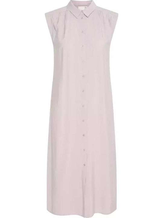 Summer Midi Shirt Dress Grey