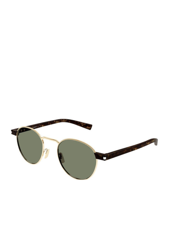 Ysl Unisex Γυαλιά Ηλίου με Χρυσό Μεταλλικό Σκελετό και Πράσινο Φακό SL 707 002