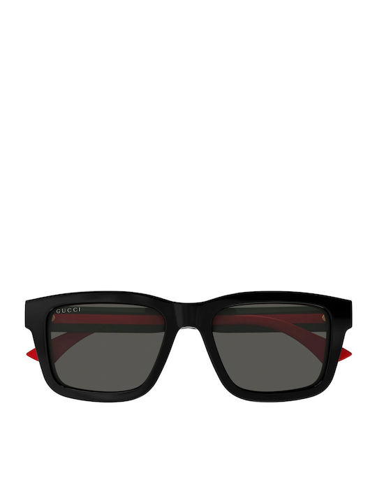 Gucci Unisex Sonnenbrillen mit Schwarzem Horn umrandetem Rahmen und Grauen Gläsern GG1869S 001