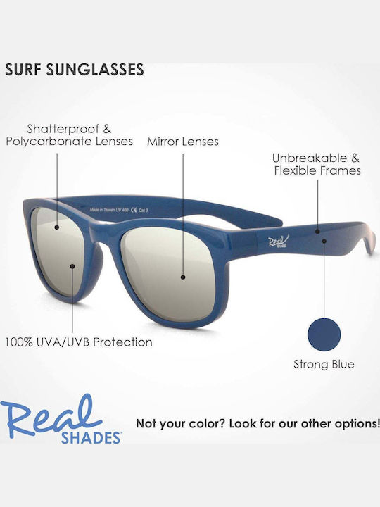 Real Shades Surf Youth Unbreakable Kids Sunglasses Strong Blue For 7+ Years