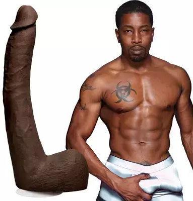 Doc Johnson Signature Cocks Isiah Maxwell Ultraskyn with Removable Vac-U-Lock Realistic Dildo with Balls and Suction Cup Chocolate 25cm