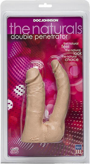 Doc Johnson The Naturals Double Penetrator Διπλό Dildo Vanilla 15cm