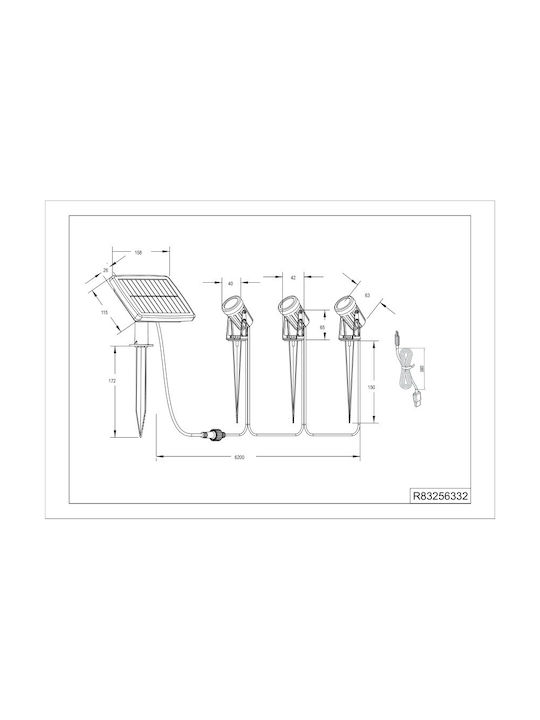 Trio Lighting Σποτ Οροφής Εξωτερικού Χώρου με Ενσωματωμένο LED σε Μαύρο Χρώμα R83256332