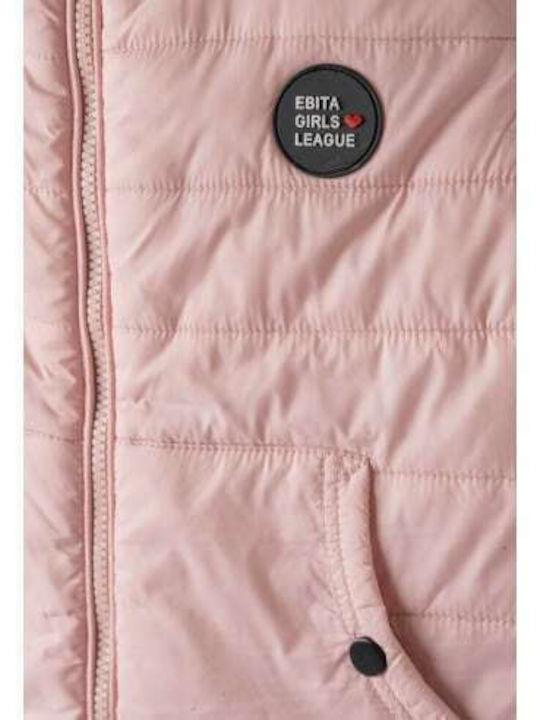 Kids' Casual Jacket Sleeveless with Hood Pink