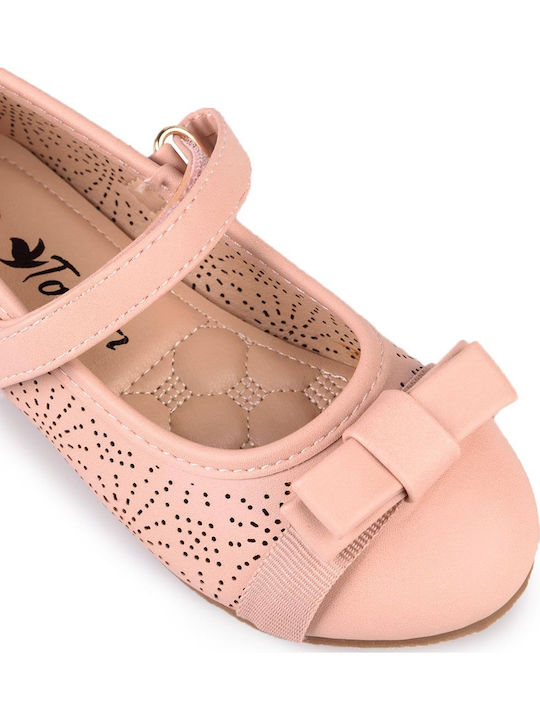 Kids Ballerinas with Hoop & Loop Closure Pink