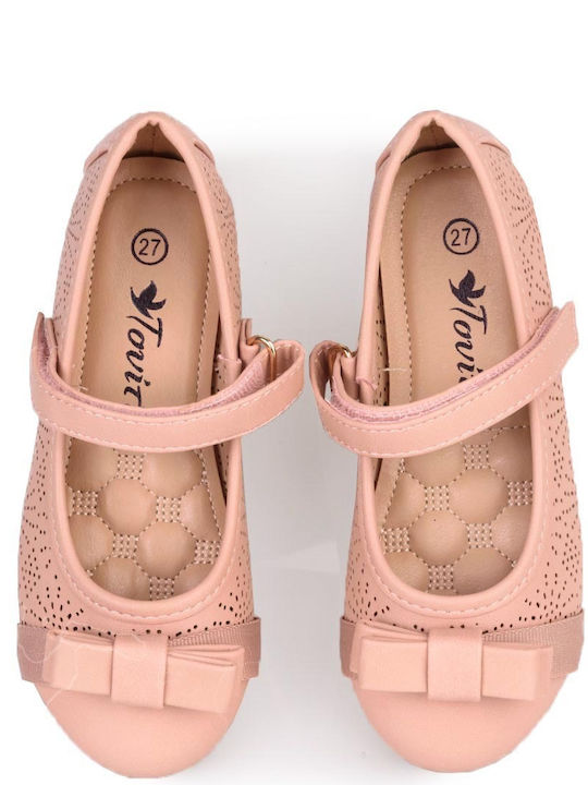 Kids Ballerinas with Hoop & Loop Closure Pink