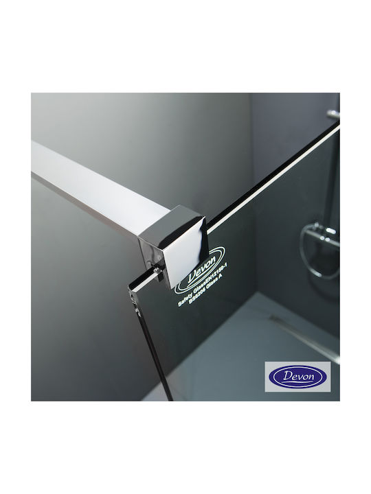 Devon Iwis Walk-in Σταθερό Πλαϊνό Ντουζιέρας 47-49x200cm Clear Glass