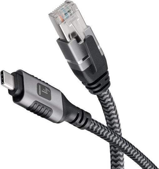 Techly Icoc U3c-rj45-020 Καλώδιο Usb-c Αρσενικό Ethernet Rj45 Αρσενικό 2m