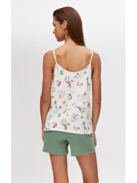 Minerva Summer Women's Pyjama Set Ecru