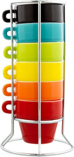 Pylones Σετ Φλιτζάνια Καφέ Κεραμικά Πολύχρωμα 60ml 6τμχ 3661561099963
