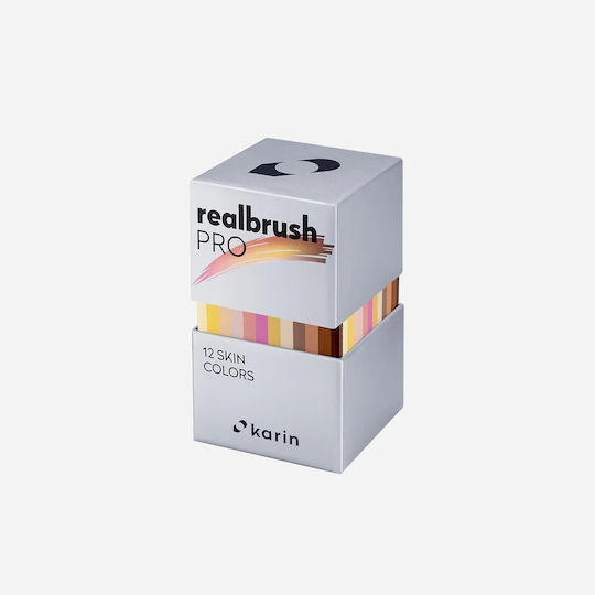 Set de 12 Markere cu Apă Karin Realbrush Pro Culori pentru Piele