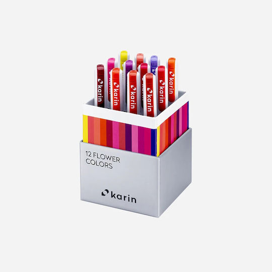 Karin Realbrush Pro Σετ 12 Μαρκαδόρων Νερού Flower Colors