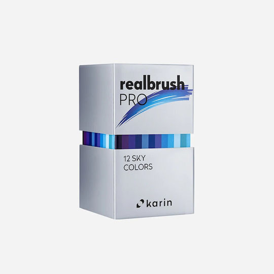 Set de 12 Markere cu Apă Karin Realbrush Pro Culori de Cer