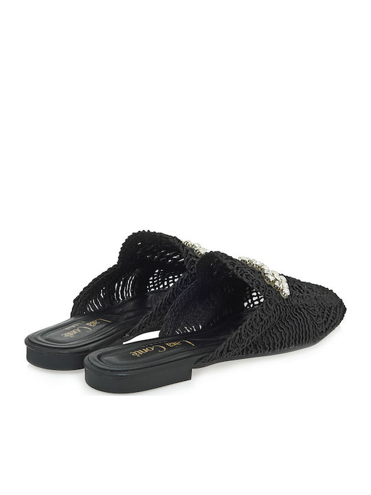 Flat Mules in Black Color