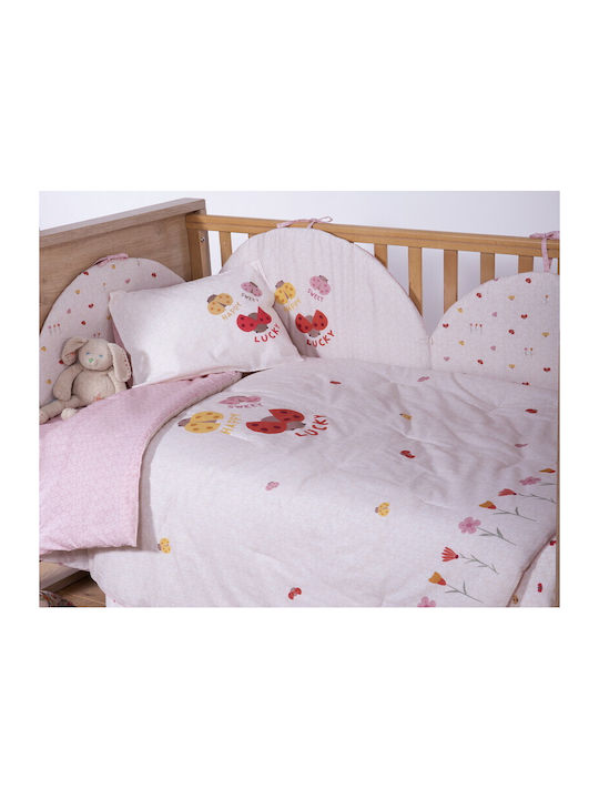 Nef-Nef Homeware Cotton Baby Quilt Lady Bug 110x140cm Ecru