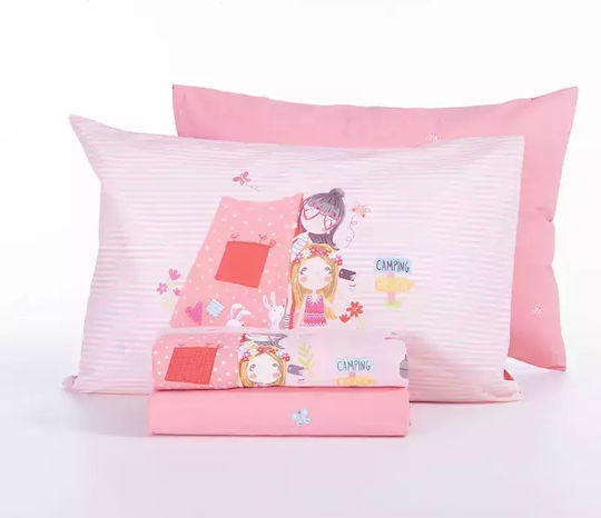 Nef-Nef Homeware Bettwäsche-Set Einzel Baumwolle Camping Rosa 170x260cm 3Stück