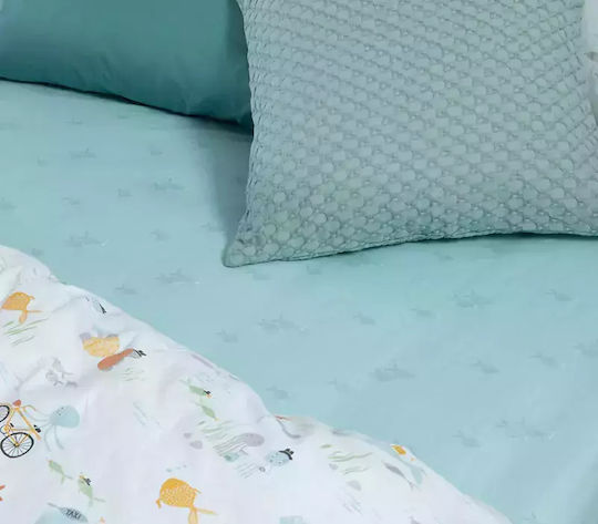 Nef-Nef Homeware Σετ Σεντόνια Μονά Βαμβακερά Pacific Πράσινο 170x260cm 3τμχ