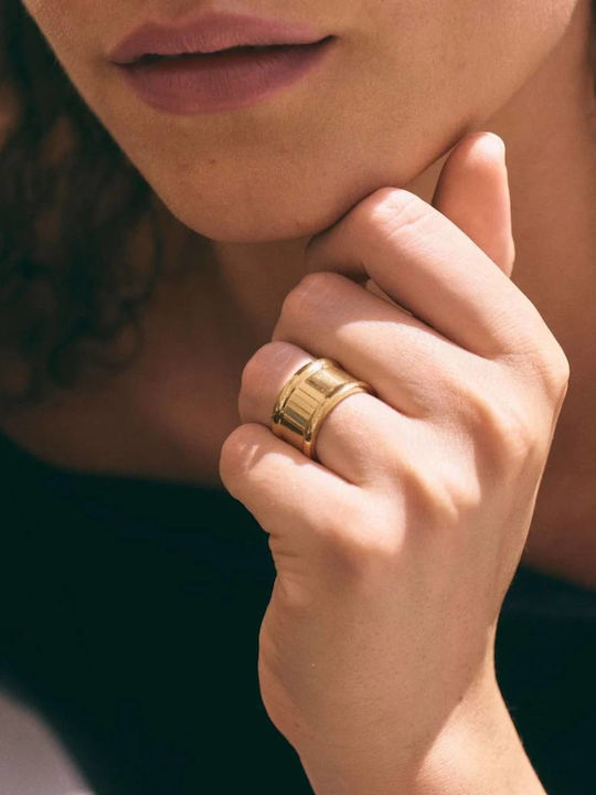 Edblad Chevalier Ring made of Steel Gold Plated