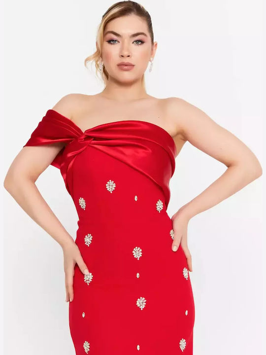 Summer Maxi Dress for Wedding and Christening Red