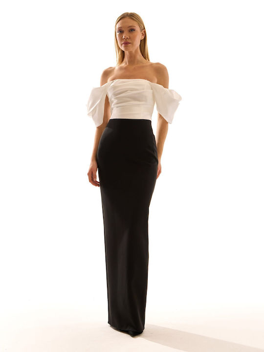 Maxi Φόρεμα για Γάμο / Βάπτιση Off-Shoulder Εκρού