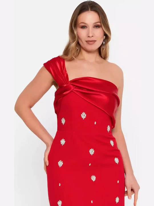 Summer Maxi Dress for Wedding and Christening Red