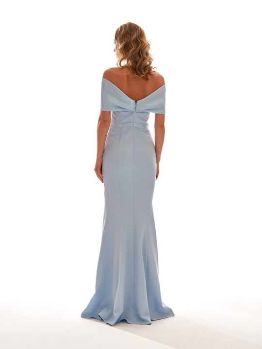 Maxi Dress for Wedding / Baptism Open Back Sky Blue