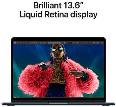 Apple MacBook Air 13" (2024) 13.6" Retina Display (M3-8-Core/24GB/512GB SSD/10-Core GPU) με Φορτιστή 35W (Dual Port) Midnight (US Keyboard)