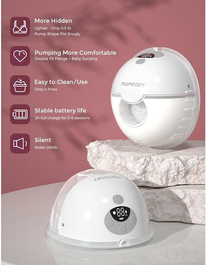 Momcozy M5 Breast Pump Φορητό Διπλό Θήλαστρο Μπαταρίας Λευκό 180ml