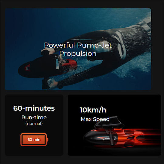 Sublue Vapor Underwater Scooter with Maximum Speed 10km/h Battery Autonomy 60min and Weight 8.6kg