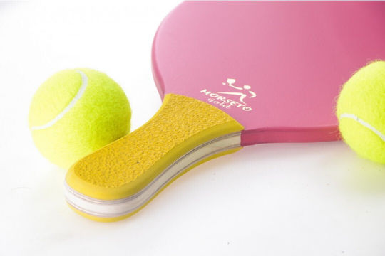 My Morseto Strandtennis-Schläger Rosa 400gr mit Gerader Handgriff Gelb