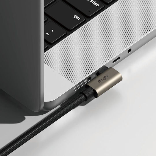 Ringke 90 Degree USB 3.2 Video Cable USB-C Male - USB-C 240W PD Black 2m RGK11762
